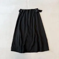 【DHC】膝丈フレアスカート（M)ウエストベルト付き 混綿 フェミニン シンプルのサムネイル