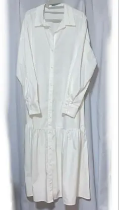 GU ロングシャツワンピース　ホワイト　Mサイズ