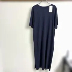 新品 ネイビーブラック半袖ワンピース Mサイズ