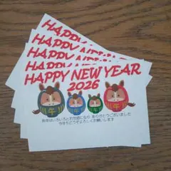 5枚☆印刷済 2026 年賀はがき使用 年賀状 NYC17