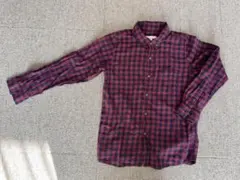 BURBERRY 赤と紺のチェック 長袖シャツ 140cm