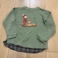 petit main おさるのジョージ ロンT トレーナー グリーン 120