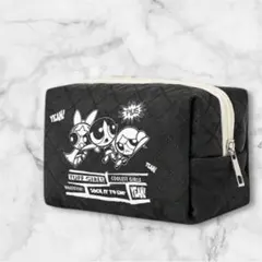 パワーパフガールズ キルティングポーチ ブラック 小物入れ PPW