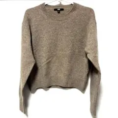 UNIQLOベージュ クルーネック 長袖セーター