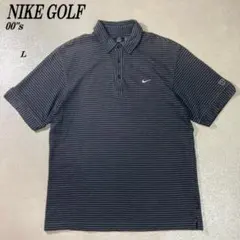 NIKE GOLF 00's ボーダーポロシャツポリコットン ブラック×グレー