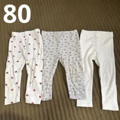 ハート柄、花柄、無地白　パンツ3枚セット