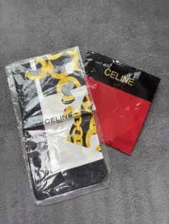 CELINE パズルピース チェーン柄 大判 シルクスカーフ