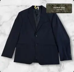 極美品 ユニクロ ストレッチウールジャケット カスタム L 48-70 ネイビー