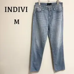 インディヴィ♦︎ デニムパンツ（M）ストレート ジーンズ ライトブルー