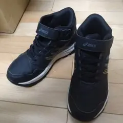 asics ハイカットシューズ 黒/黄色 ベルクロ　21センチ