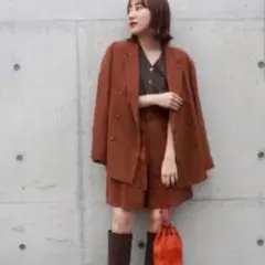 美品　ミラオーウェンブラウン ダブルブレストジャケット　Mila Owen