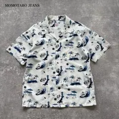 【MOMOTARO JEANS】 桃太郎ジーンズ オープンカラーシャツ 総柄のサムネイル