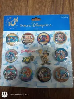 東京ディズニーシー 10周年 缶、ピンバッジ 12個セット