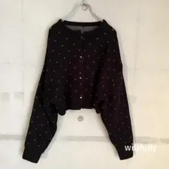 【美品】willfully リバーシブルクロップド　ニットカーディガン