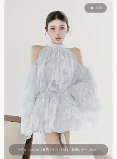 トワルドジュイシフォンフリルミニワンピース