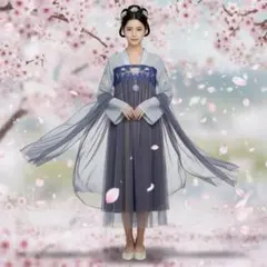 漢服ワンピース　刺繍 チャイナドレス風 上品 古風 中華風 M