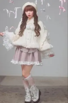 Ank Rouge くまちゃんキラキラツイードポンチョ - メルカリ