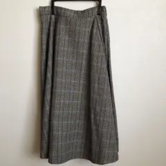 冬素材/グレンチェックフレアースカート