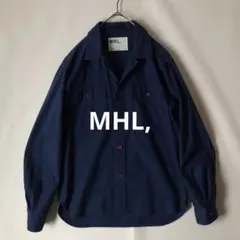 【秋物】MHL, エムエイチエル シャツジャケット M インディゴ