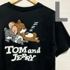 新品　トムとジェリー　タフィー　半袖　Tシャツ　サガラ　刺繍　L