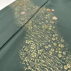 付下げ 可愛い刺繍の花模様 洗える 着物 化繊 広衿 RK-6363