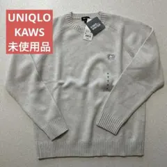 【新品】UNIQLO✖️KAWS ラムクルーネックセーター　オフホワイト　Ｍサイズ