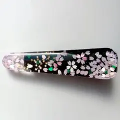 レジンヘアクリップ　ヘアピン hairclip　和風　 髪留め　夜桜