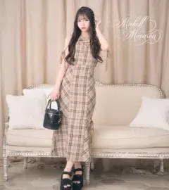 バイアスチェックマーメイドワンピース♡XSサイズ♡完売品♡ミシェル