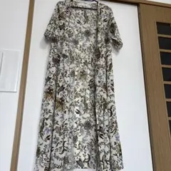 ViS 花柄ロングワンピース クリーム色