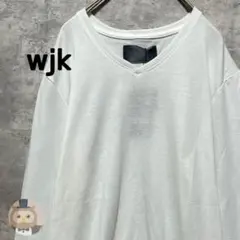 【タグ付】wjk Vネック ロンT 無地 ロゴ刺繍 メンズ 長袖