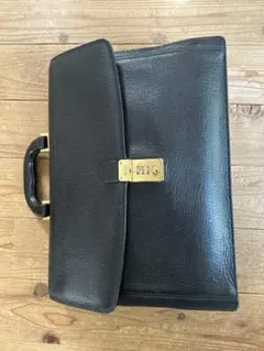 BALLY ブラックレザー ビジネスバッグ