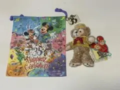 ダッフィー30周年ぬいぐるみバッジ　東京ディズニーリゾート35周年巾着袋セット
