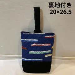 シンプル　シューズ袋　キルト生地　上履き入れ　電車