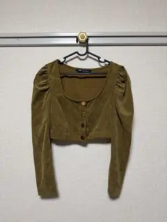 ZARA コーデュロイ クロップドブラウス