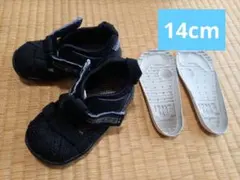 黒 メッシュ ベビーサンダル ベルクロ式　イフミー　14cm