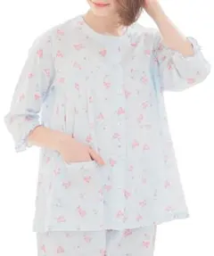 新品未使用 Narue ナルエー★新品 楊柳かき氷ラグランスリーブ半袖・9分丈★のサムネイル