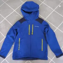 【美品】montbell フード付きジャケット 青 1106612