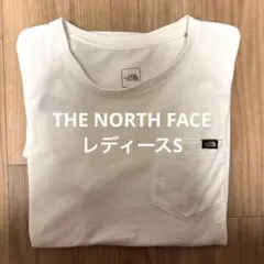 USED ノースフェイス　Ｔシャツ　白　ポケット　レディース　Sサイズ