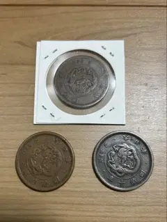 古銭 竜2銭銅貨明治10年角・波ウロコセット - メルカリ