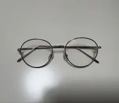 【美品⭐️】ボストン型 伊達メガネ シルバー　べっこう柄 メタルフレーム