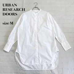 URBAN RESEARCH DOORS バンドカラー ロングシャツ 白 Mのサムネイル