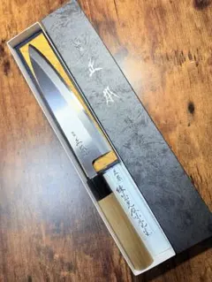 正本　相出刃　包丁　本霞玉白鋼　7寸　水牛柄のサムネイル