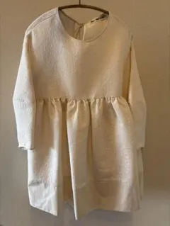 cen. ジャガードチュニック　ワンピース　アイボリー　ホワイト　フリーサイズ