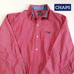 CHAPS ストライプ ボタンダウン 長袖シャツ 　イージーケア　ラルフローレン