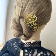 水引花飾り☆2点セット【ゴールド】