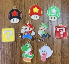 【新品】 スーパーマリオ チャーム9個セット☆テレサ ヨッシー ルイージ 等