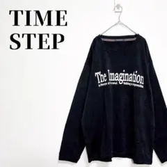 TIME STEP 大きいサイズ3L ロゴプリントスウェット 裏起毛 블랙