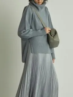 新品 SNIDEL  Sustaina ハイネックパフスリニットプルオーバー