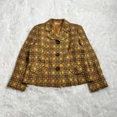 ヴィンテージ レトロ テーラードジャケット ツイードジャケット 派手 奇抜 総柄