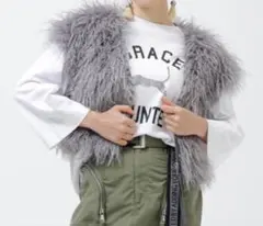 アグノスト エコファーZIP-UPクロップドジレ